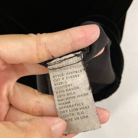 Cut Loose Tunic Large Black Velvet Silk Blend Soft Oversized Comfy Minimalist - Picture 7 of 9